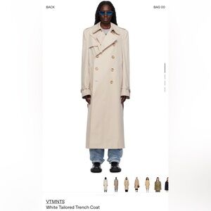 Vetements White Tailored Trench Coat